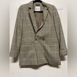 Madewell Tan  Checkered Blazer